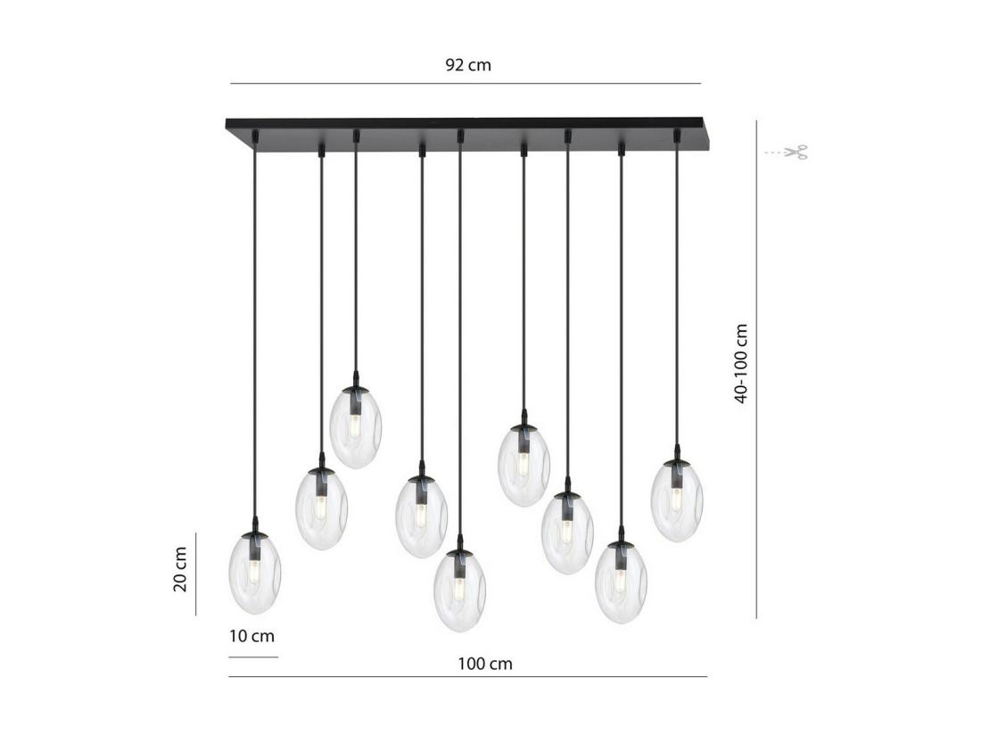 vente unique Suspension Astral Noir 100x100x22 cm EPIKASA