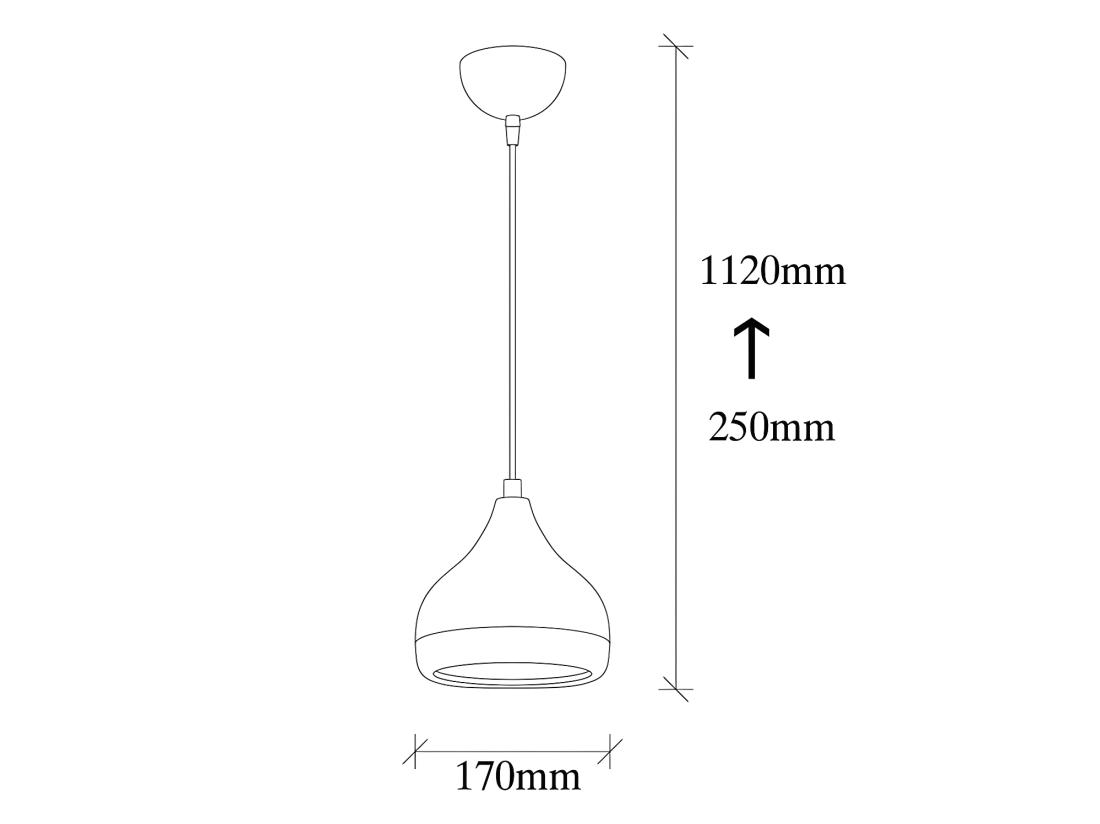Vente Unique Suspension En Métal à Hauteur Réglable - D. 17 X H. 25/112 Cm - Noir Et Cuivré - YILDO