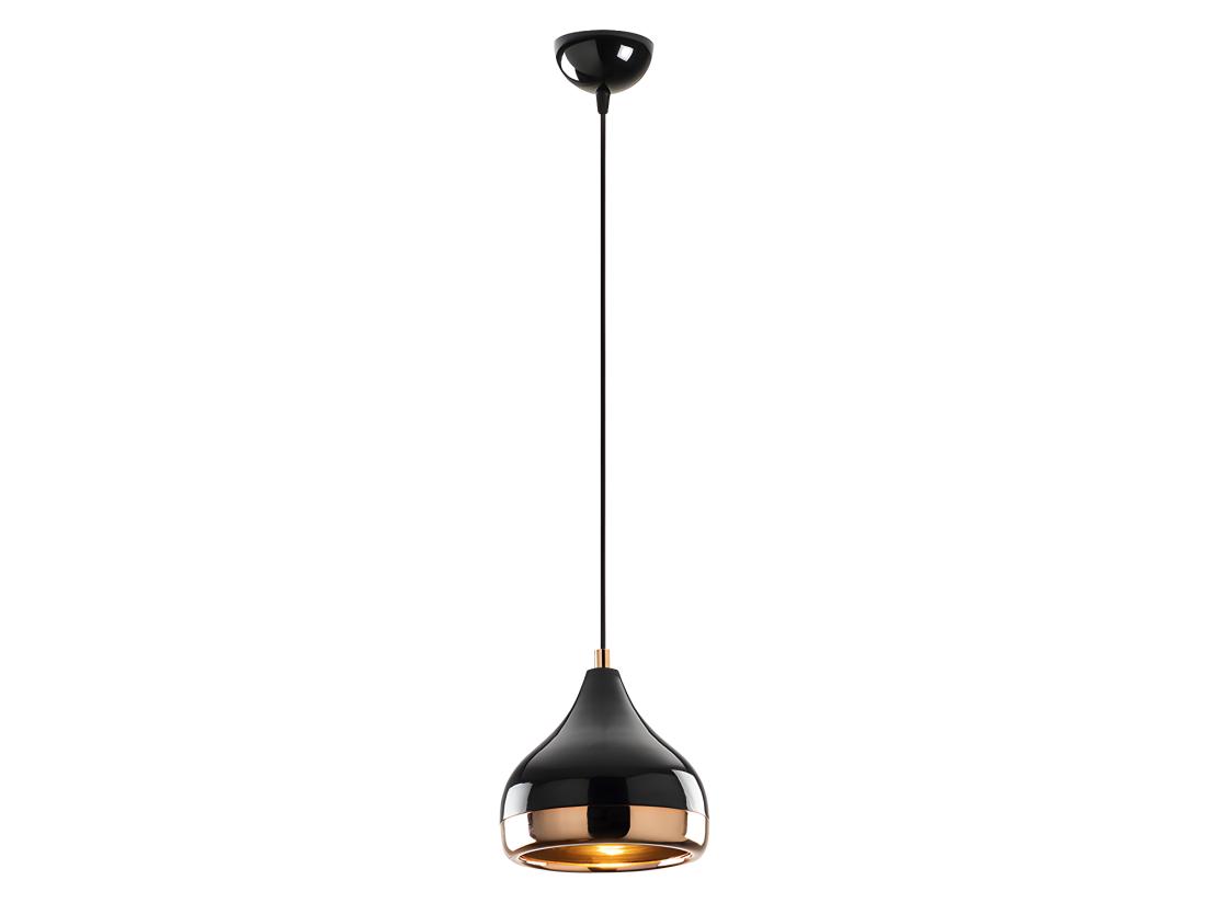 vente unique Suspension en métal à hauteur réglable - D. 17 x H. 25/112 cm - Noir et cuivré - YILDO