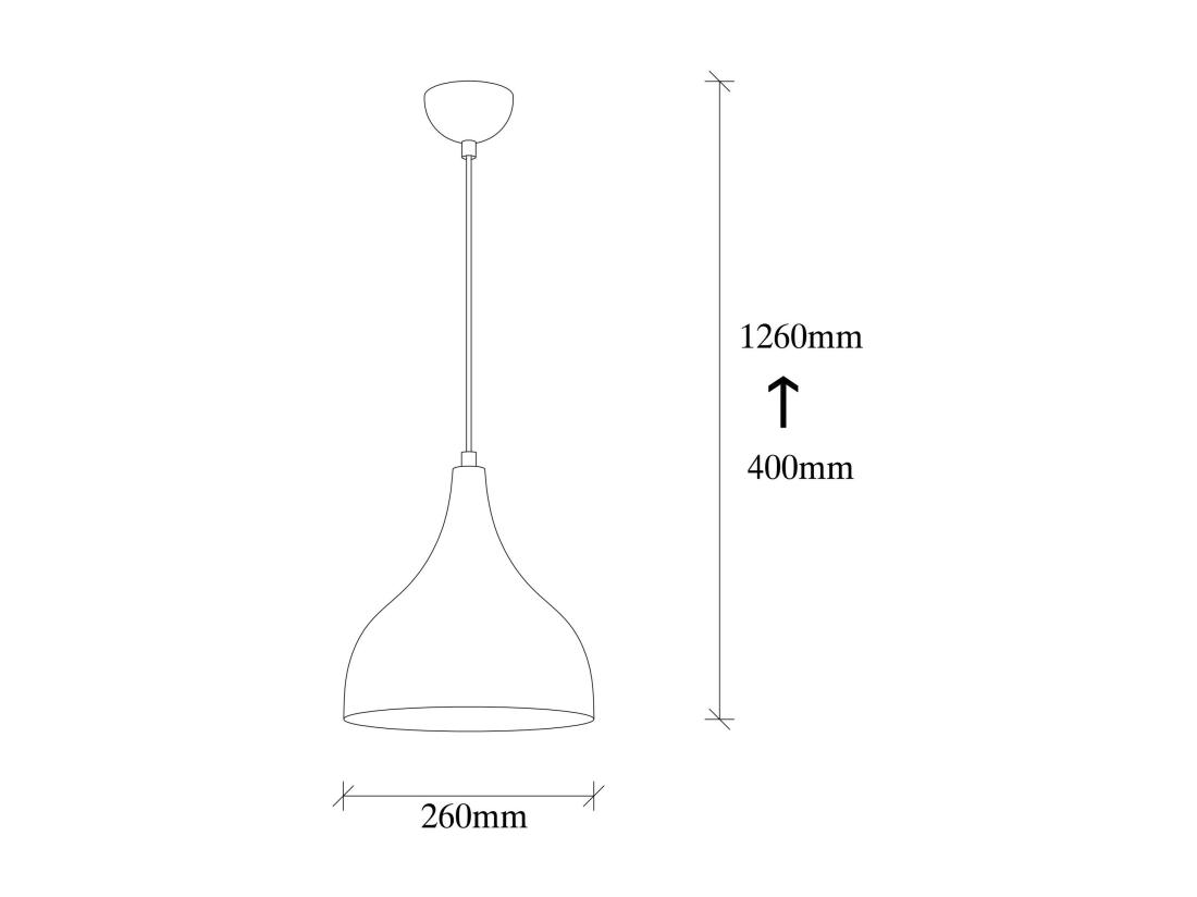 Vente Unique Suspension En Métal à Hauteur Réglable - D. 26 X H. 40/126 Cm - Cuivré - YILDO