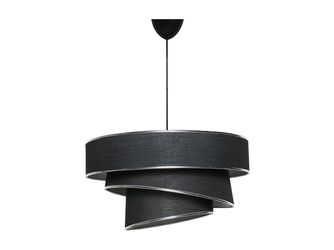 vente unique Suspension en tissu et métal à hauteur ajustable - D. 40 x H. 30-70 cm - Noir et argenté- TAIRON