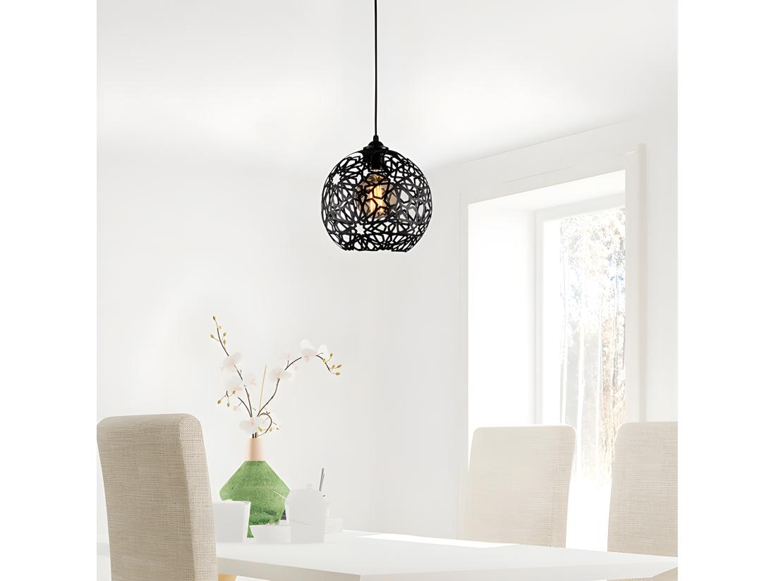 Vente Unique Suspension Filaire En Métal à Hauteur Réglable - D. 25 X H. 39 /119 Cm - Noir - CELINDRA
