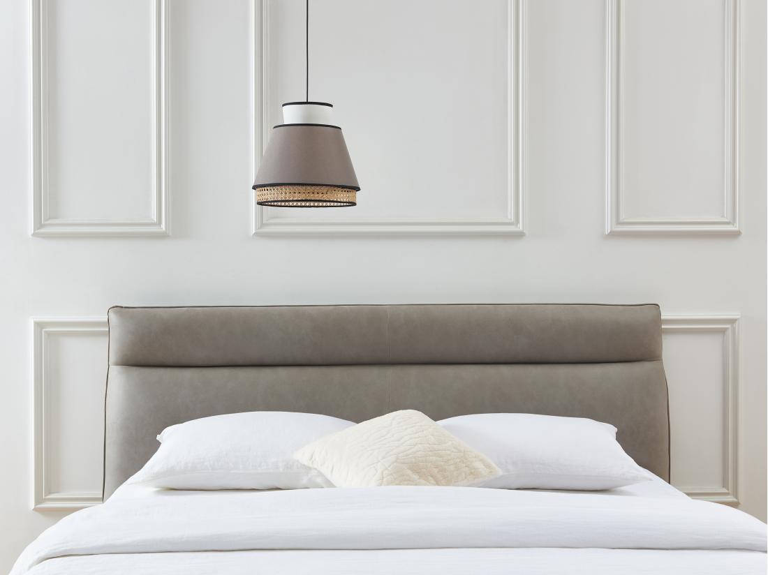 Vente Unique Suspension Scandinave Cannage- Naturel Et Taupe - D.35 X H.120 Cm - KLAUS