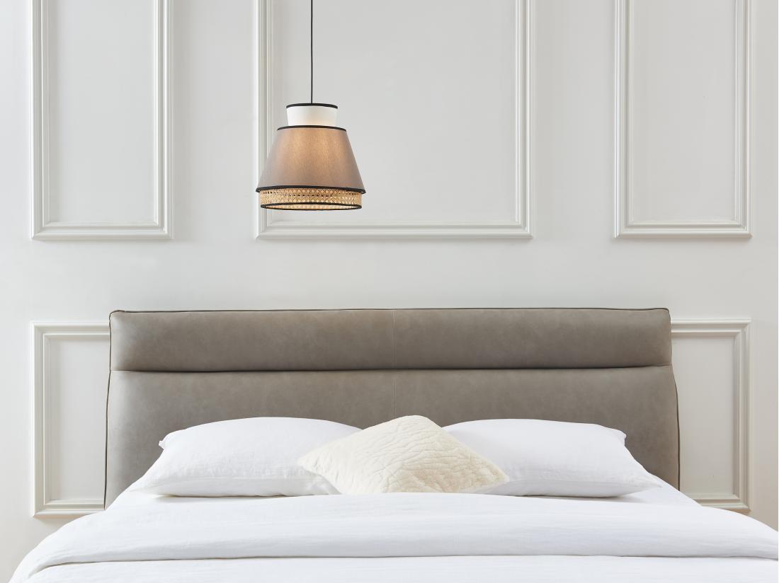 Vente Unique Suspension Scandinave Cannage- Naturel Et Taupe - D.35 X H.120 Cm - KLAUS