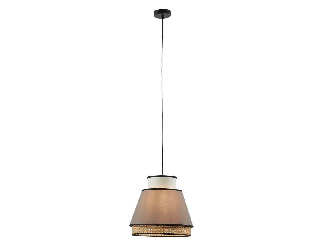 Vente Unique Suspension Scandinave Cannage- Naturel Et Taupe - D.35 X H.120 Cm - KLAUS
