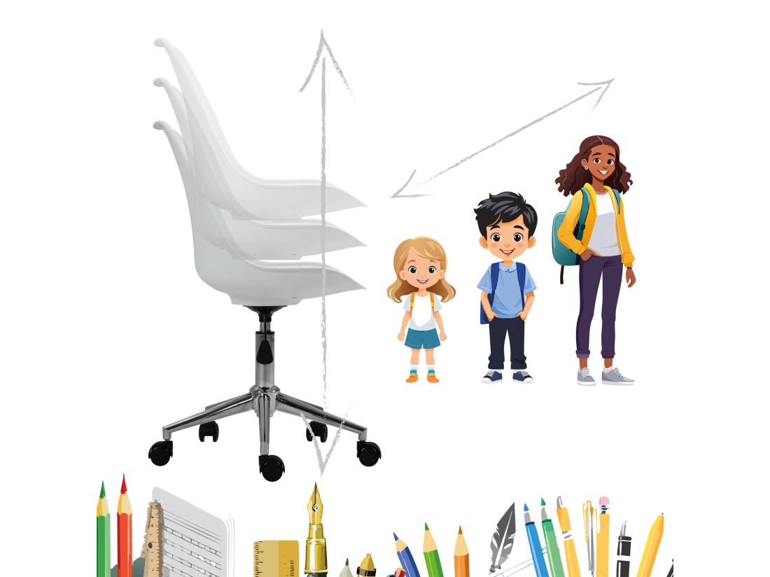 Vente Unique SVITA EDDY Chaise De Bureau Pour Enfants Chaise Pivotante Chaise De Bureau Pour Enfants Blanc