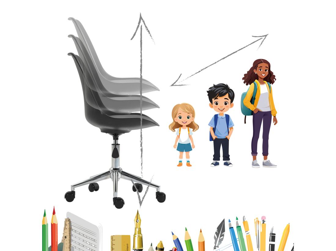 Vente Unique SVITA EDDY Chaise De Bureau Pour Enfants Chaise Pivotante Chaise De Bureau Pour Enfants Noir