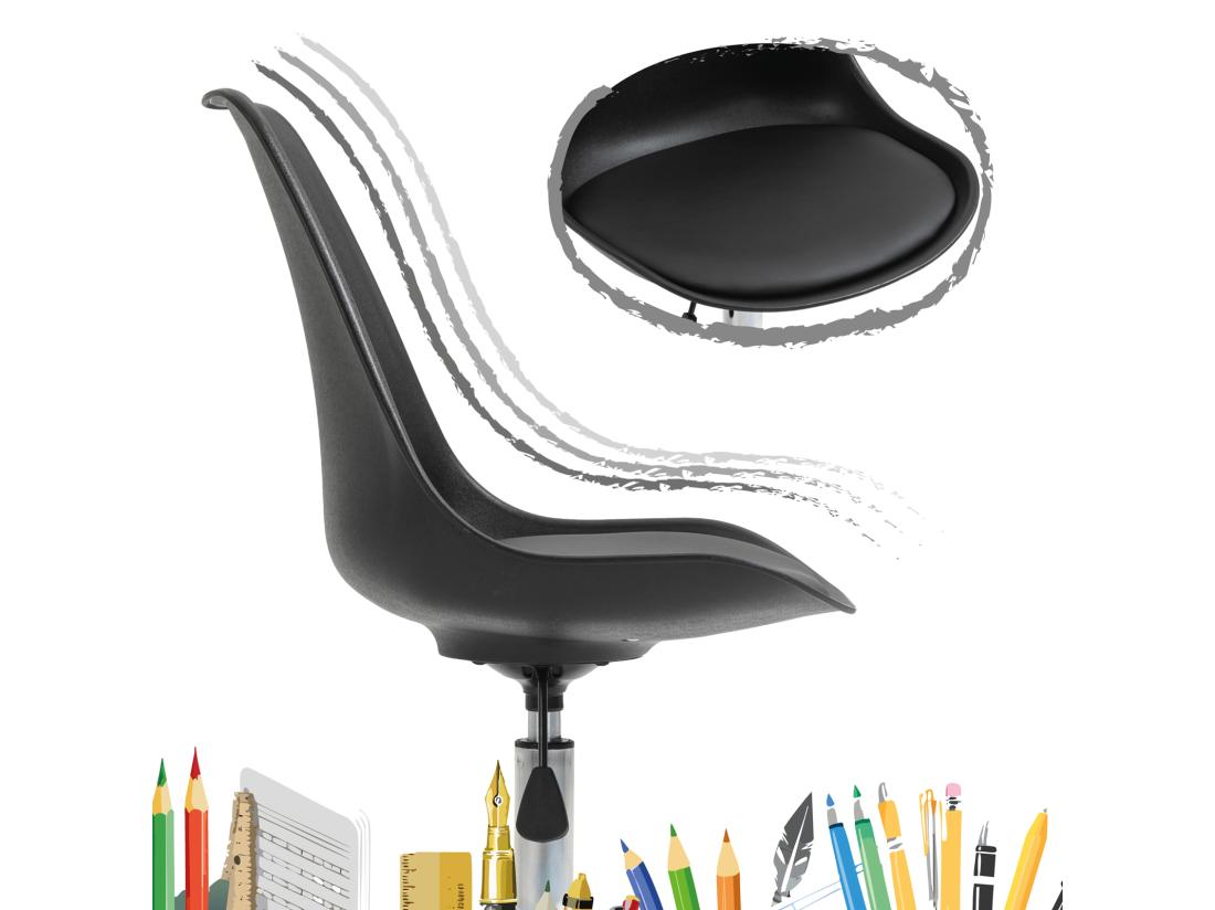 Vente Unique SVITA EDDY Chaise De Bureau Pour Enfants Chaise Pivotante Chaise De Bureau Pour Enfants Noir