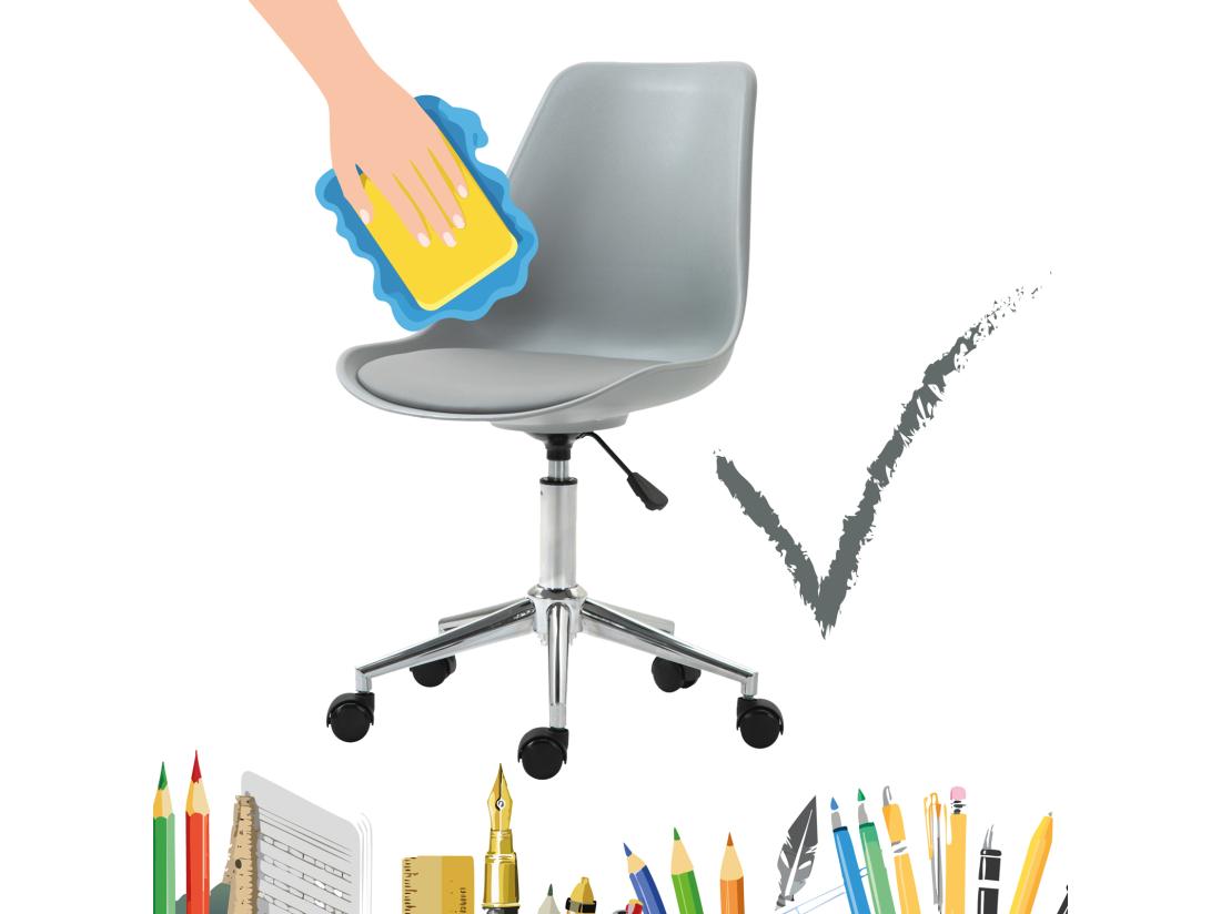 Vente Unique SVITA EDDY Chaise De Bureau Pour Enfants Chaise Pivotante Chaise De Bureau Pour Enfants Gris