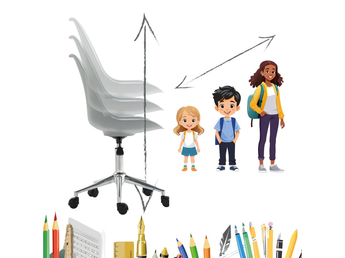 Vente Unique SVITA EDDY Chaise De Bureau Pour Enfants Chaise Pivotante Chaise De Bureau Pour Enfants Gris