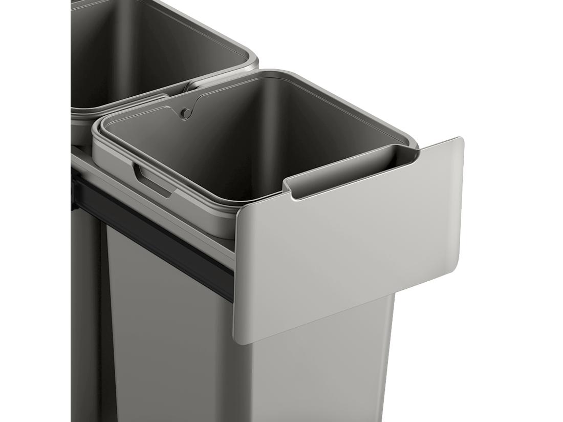 Vente Unique SVITA EM2x14 Poubelle Encastrable 28L (2x14L) 2 Compartiments Avec Couvercle Système De Séparation Des Déchets