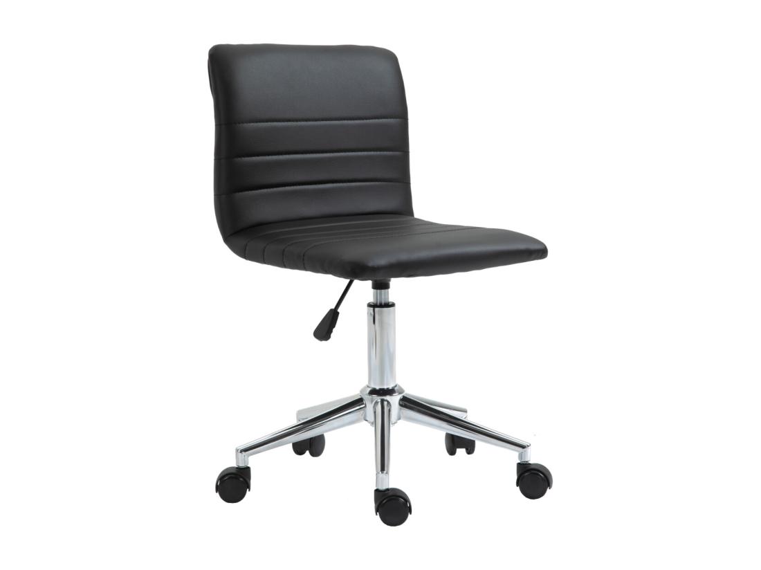 Vente Unique SVITA LINUS Chaise De Bureau Chaise Pivotante Pour Enfant Revêtement En Simili Cuir Noir