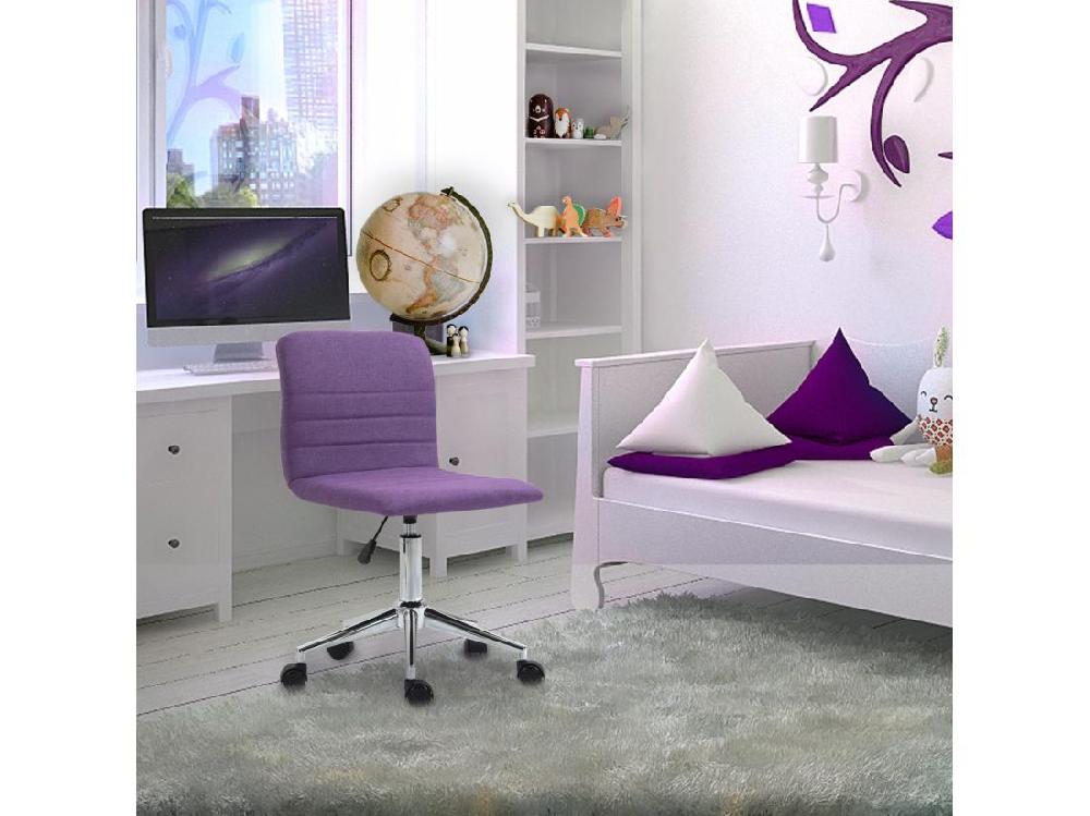 Vente Unique SVITA LINUS Chaise De Bureau Chaise Pivotante Pour Enfant Chaise De Bureau Chambre D'enfant Housse En Tissu Violet