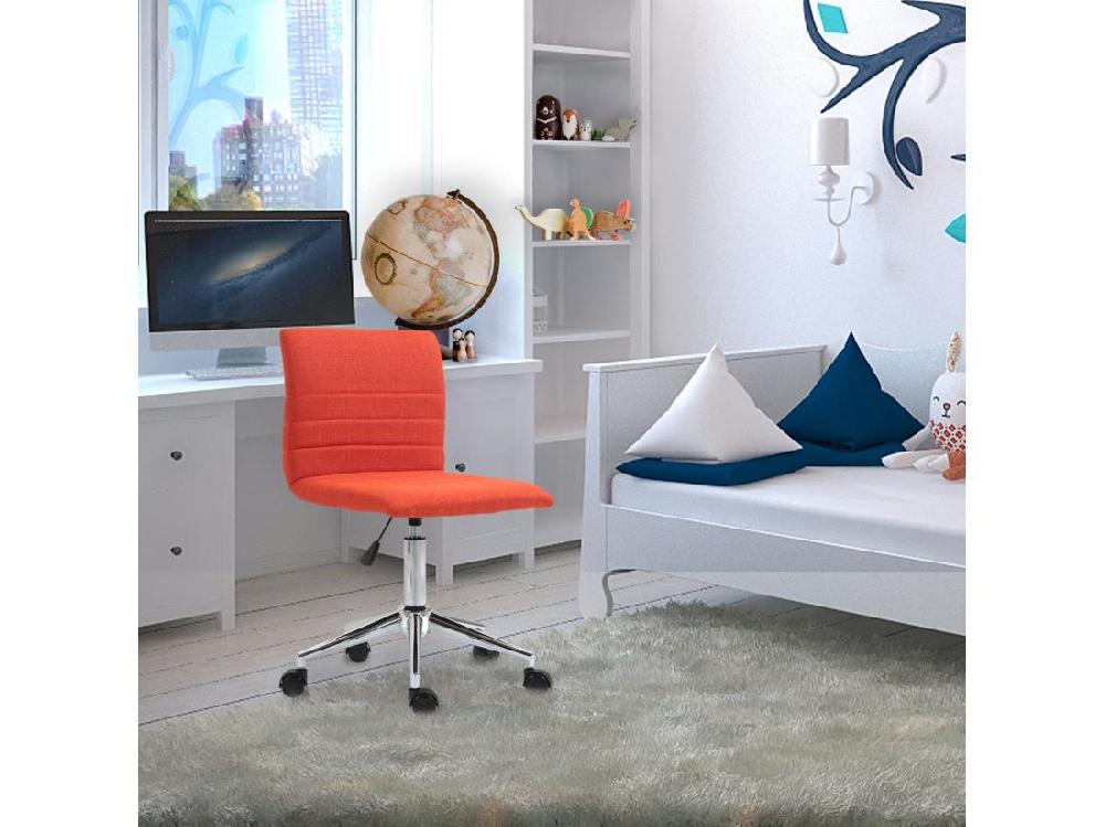 Vente Unique SVITA LINUS Chaise De Bureau Chaise Pivotante Pour Enfant Chaise De Bureau Chambre D'enfant Revêtement En Tissu Rouge