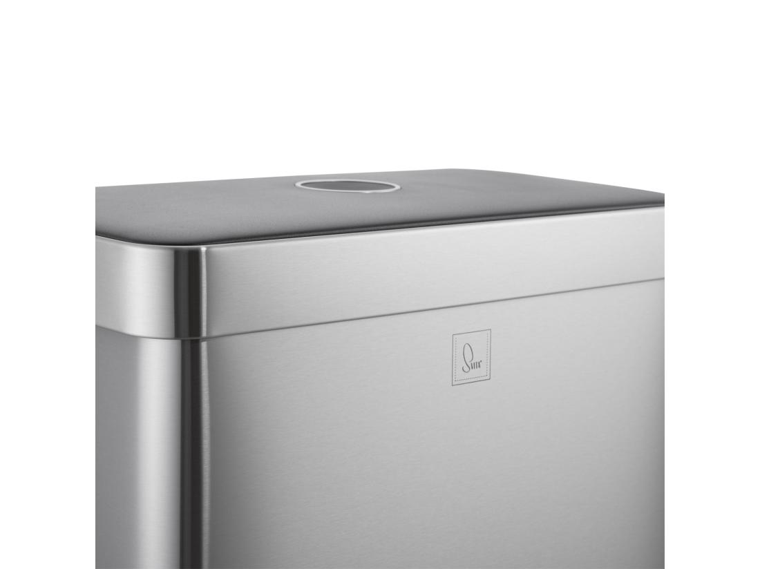 Vente Unique SVITA LT2X30 Poubelle 60l Poubelle à Pédale 2 Compartiments Avec Couvercle Argent