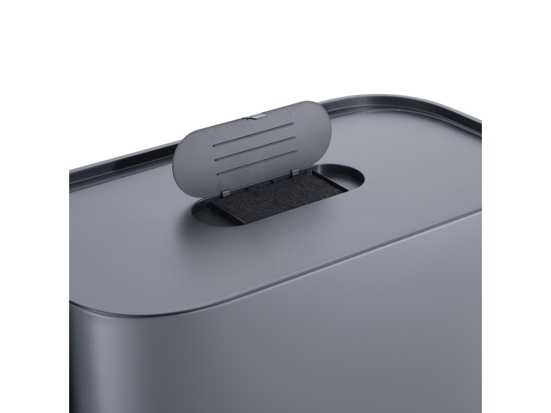 Vente Unique SVITA MLT2X30 Poubelle à Pédale 60l 2 Compartiments Avec Couvercle Gris