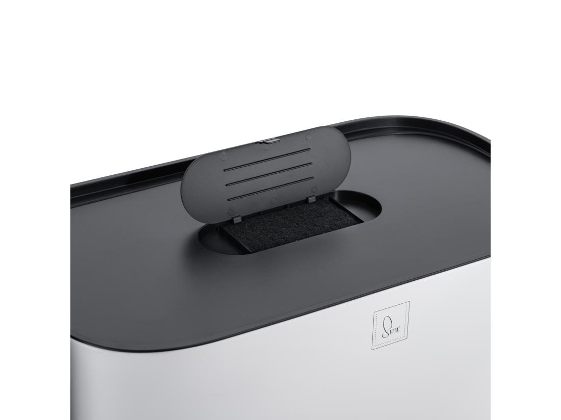 Vente Unique SVITA MLT2X30 Poubelle à Pédale 60l 2 Compartiments Avec Couvercle Blanc
