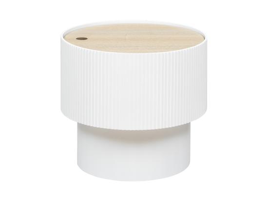 Vente Unique Table à Café Avec Coffre De Rangement En Bois Peint Blanc D 38 5 Cm