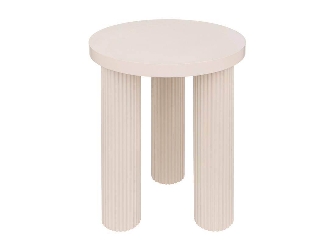 vente unique Table à café Table d'appoint en Bois Ivoire D 40 cm