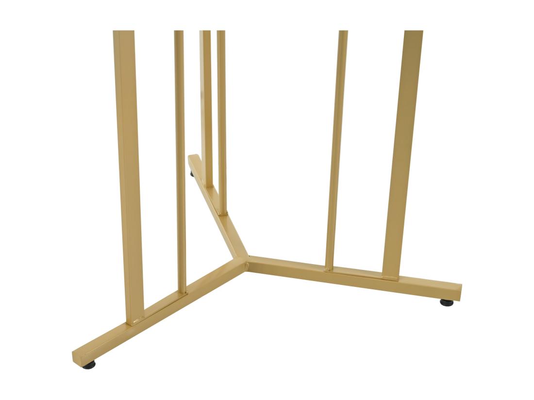 Vente Unique Table à Manger 140x80 Cm Avec Pieds Réglables - Structure En Métal - Placage à Motif De Marbre - Blanc & Doré