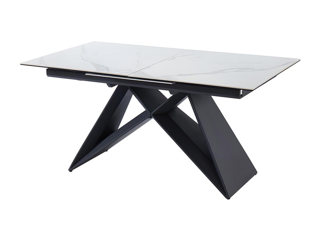 Vente Unique Table à Manger Extensible LIBSY - 6 à 8 Personnes - Céramique Et Métal - Blanc De Maison Céphy