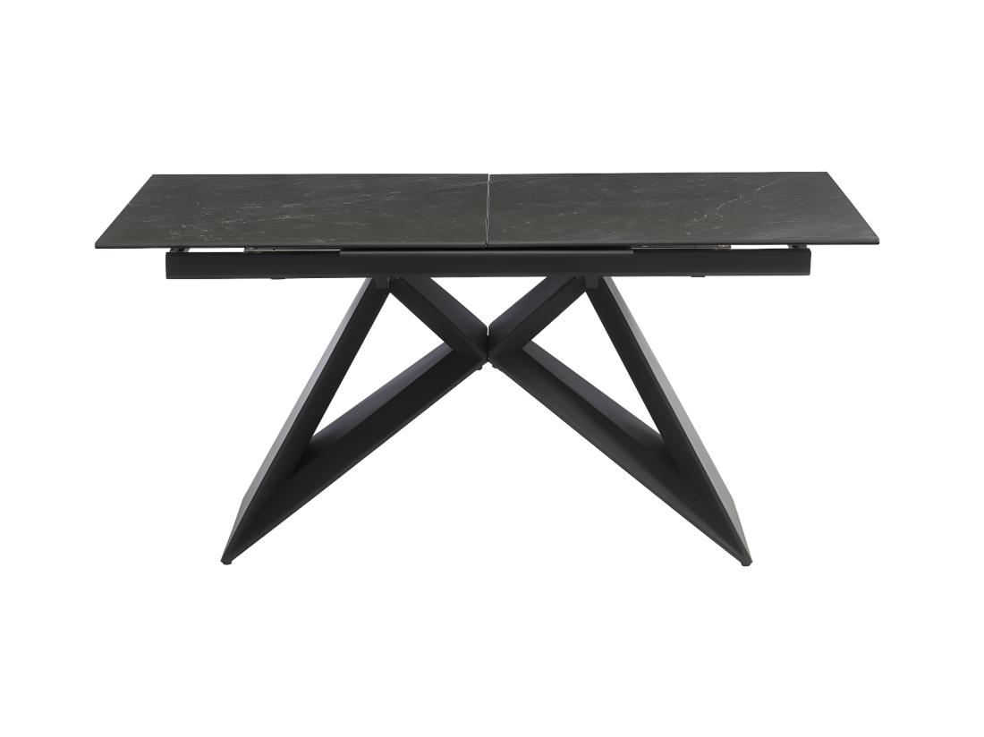 Vente Unique Table à Manger Extensible LIBSY - 6 à 8 Personnes - Céramique Et Métal - Noir De Maison Céphy