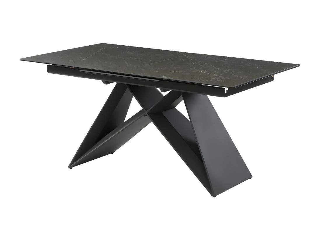 Vente Unique Table à Manger Extensible LIBSY - 6 à 8 Personnes - Céramique Et Métal - Noir De Maison Céphy