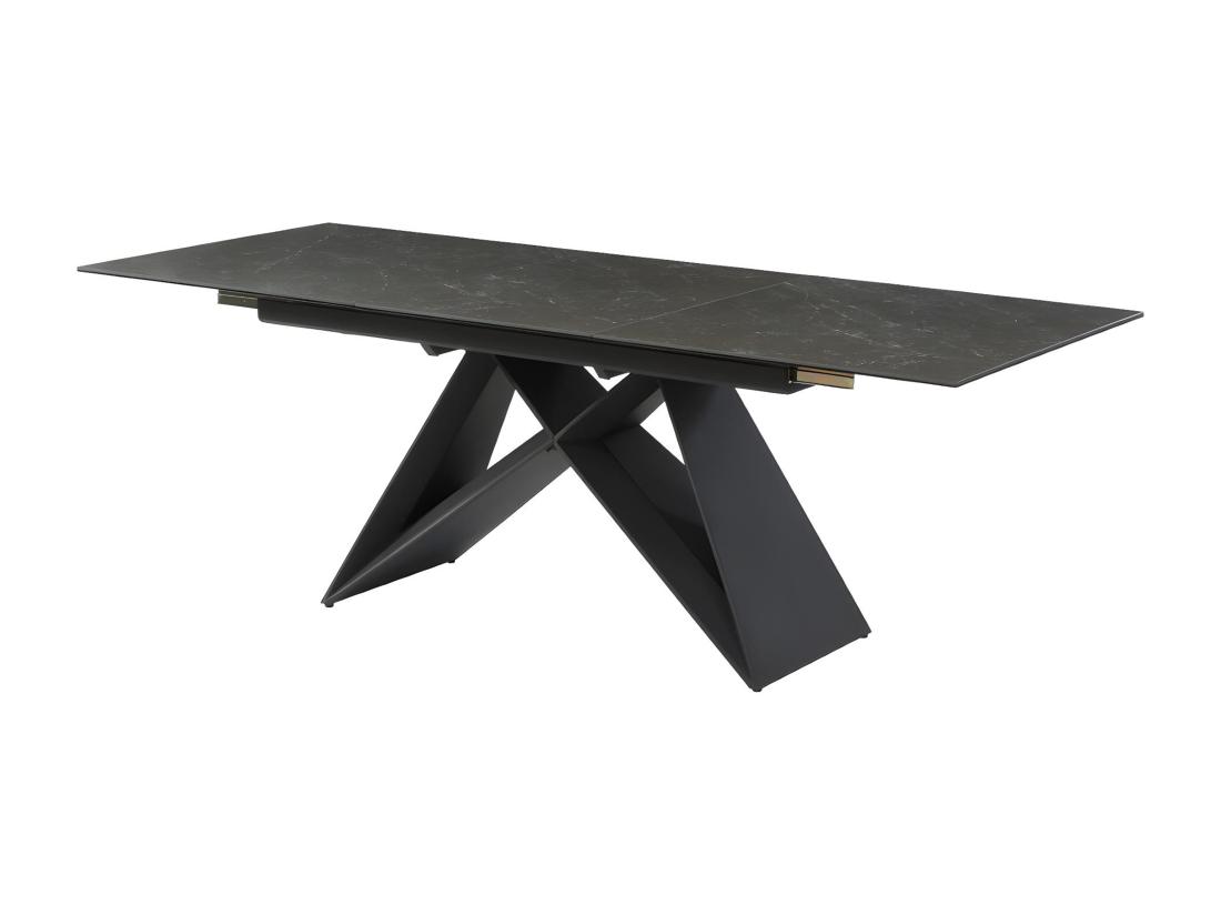 Vente Unique Table à Manger Extensible LIBSY - 6 à 8 Personnes - Céramique Et Métal - Noir De Maison Céphy