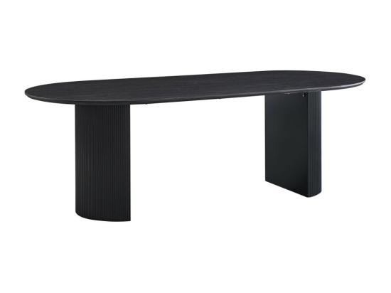 Vente Unique Table à Manger Ovale VAGOS Effet Bois Brun Foncé Longueur 220cm Idéal Pour Une Salle à Manger Conviviale