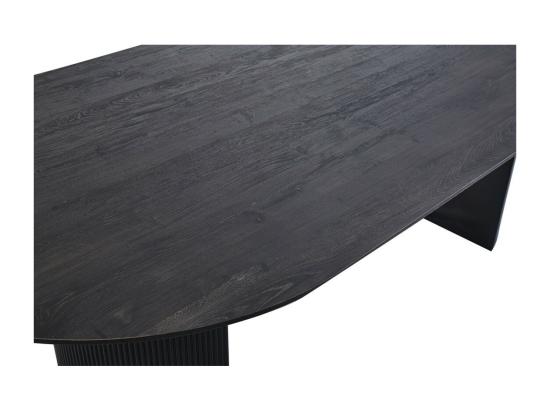 Vente Unique Table à Manger Ovale VAGOS Effet Bois Brun Foncé Longueur 220cm Idéal Pour Une Salle à Manger Conviviale
