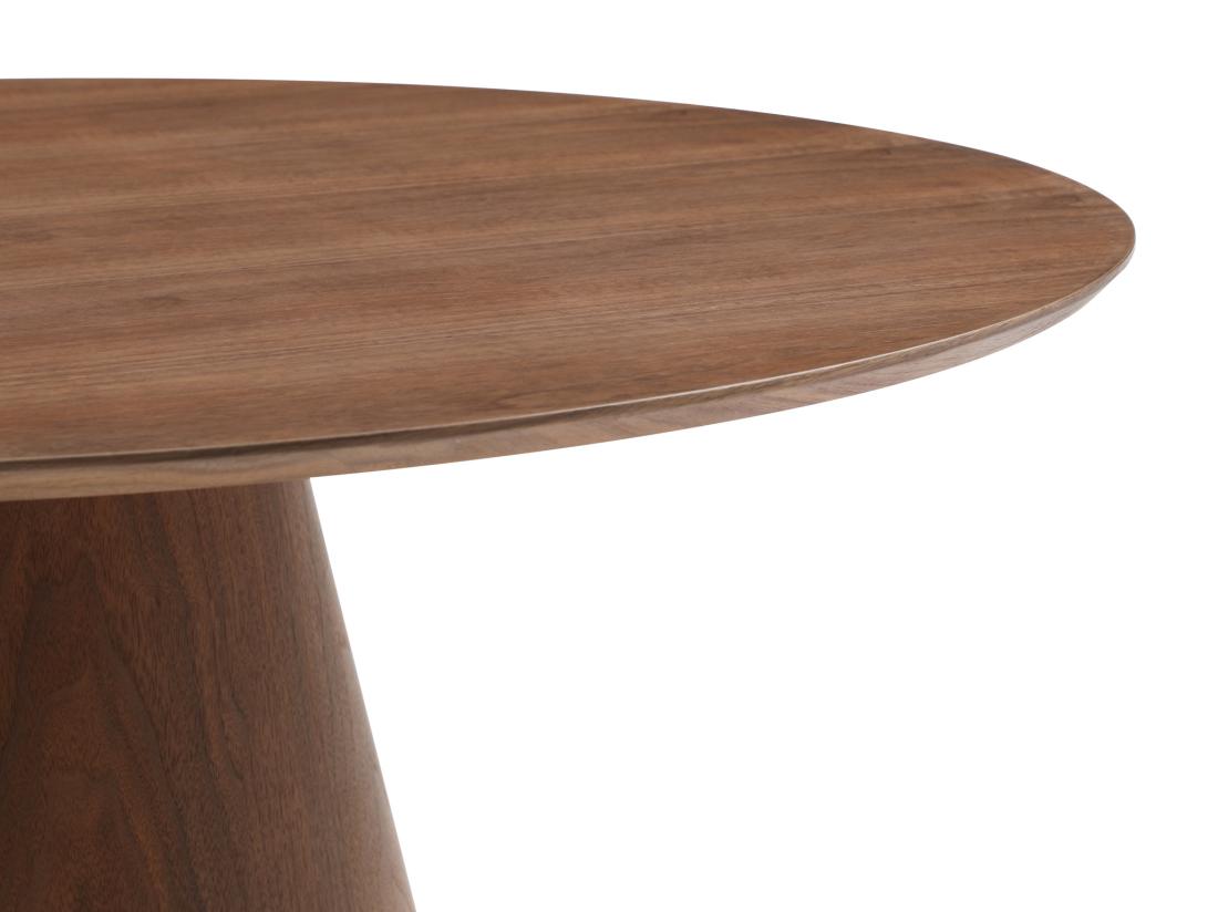 Vente Unique Table à Manger Ronde 4 Personnes Placage Noyer - Naturel Foncé - ANTALIZA