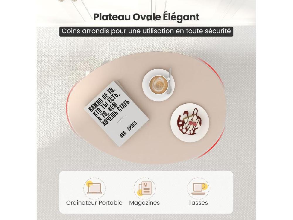 Vente Unique Table Bar Haute Table Mange Debout Réglable 74-108 Cm Roulettes Verrouillables