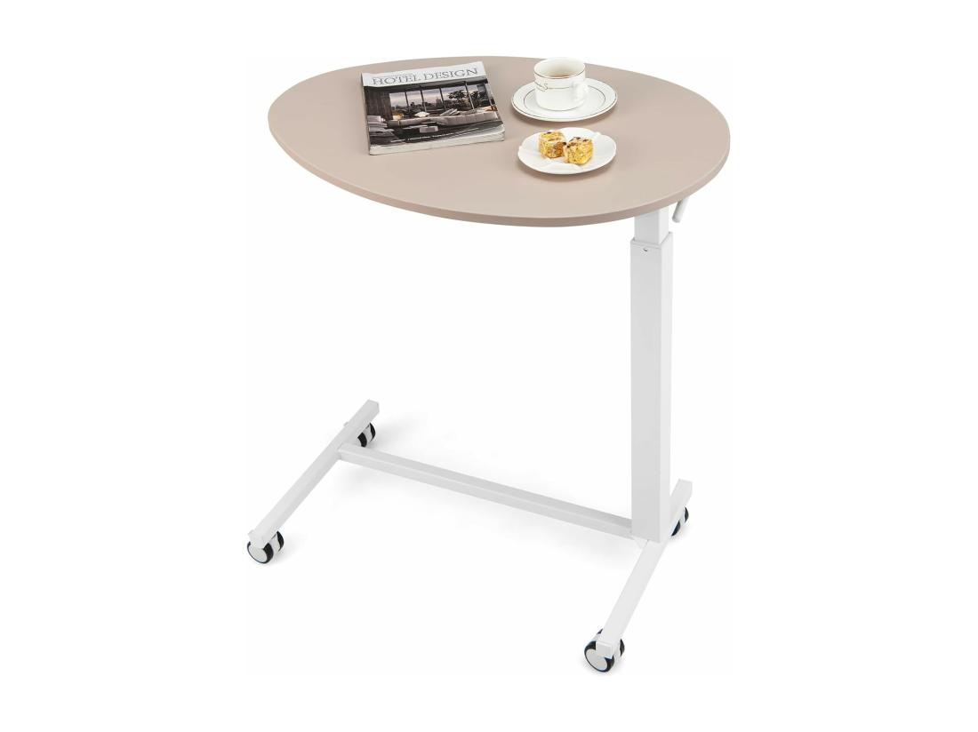 vente unique Table bar haute table mange debout réglable 74-108 cm roulettes verrouillables