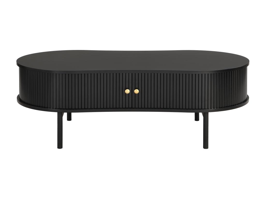 Vente Unique Table Basse Avec 2 Portes Coulissantes En MDF - Noir - SEVATO
