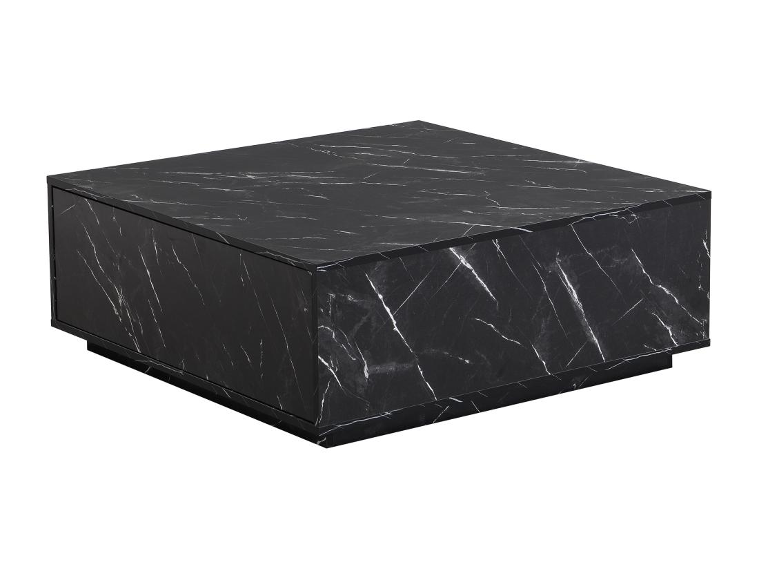 Vente Unique Table Basse Avec 2 Tiroirs En MDF - Effet Marbre Noir - ANTRIM De Pascal Morabito