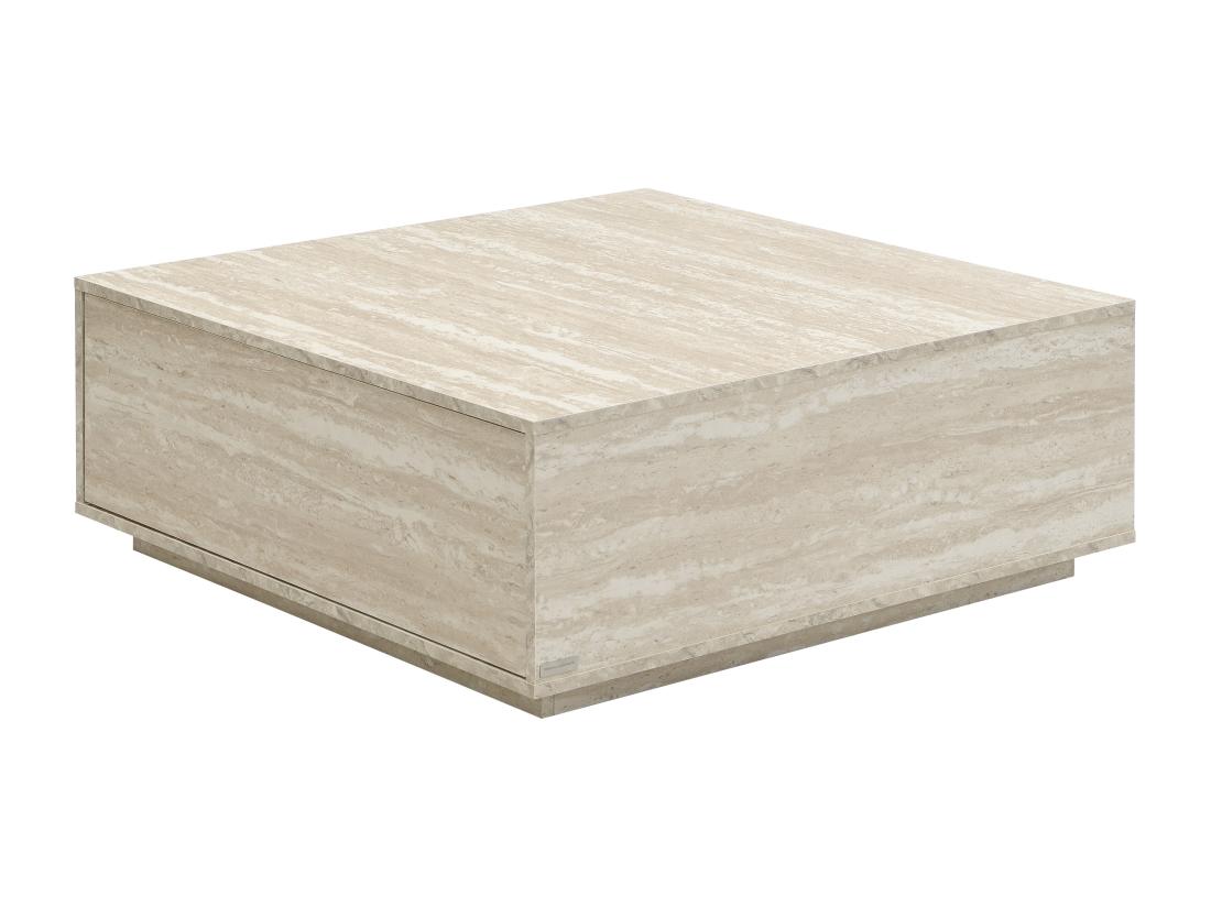 Vente Unique Table Basse Avec 2 Tiroirs En MDF - Effet Travertin Beige - ANTRIM De Pascal Morabito