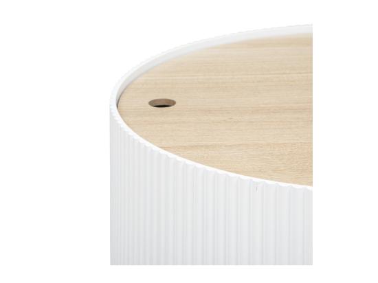 Vente Unique Table Basse Avec Coffre De Rangement En Bois Peint Blanc D 55 X H 38 Cm