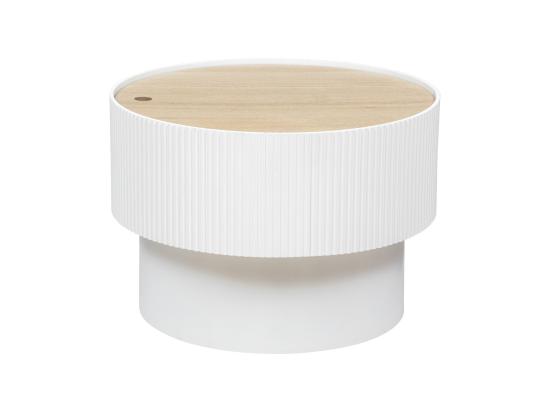vente unique Table basse avec Coffre de rangement en bois peint Blanc D 55 x H 38 cm