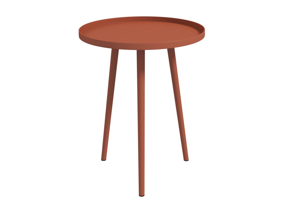Vente Unique Table Basse De Jardin D'appoint Design Scandinave Ø 40 X 50H Cm Acier époxy Rouge