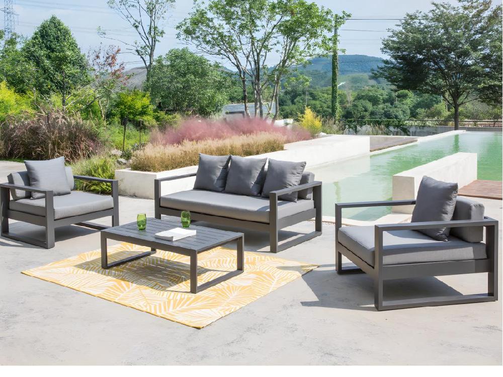 Vente Unique Table Basse De Jardin En Aluminium - Anthracite - MOLOKAI De MYLIA