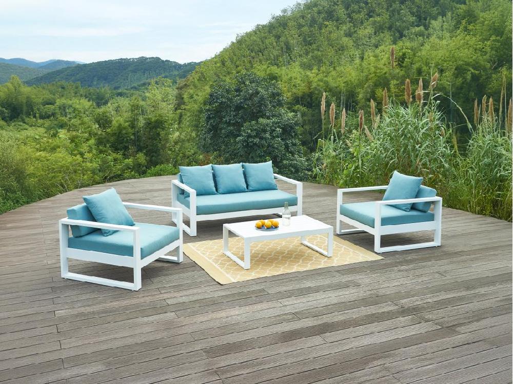 Vente Unique Table Basse De Jardin En Aluminium - Blanc - MOLOKAI De MYLIA