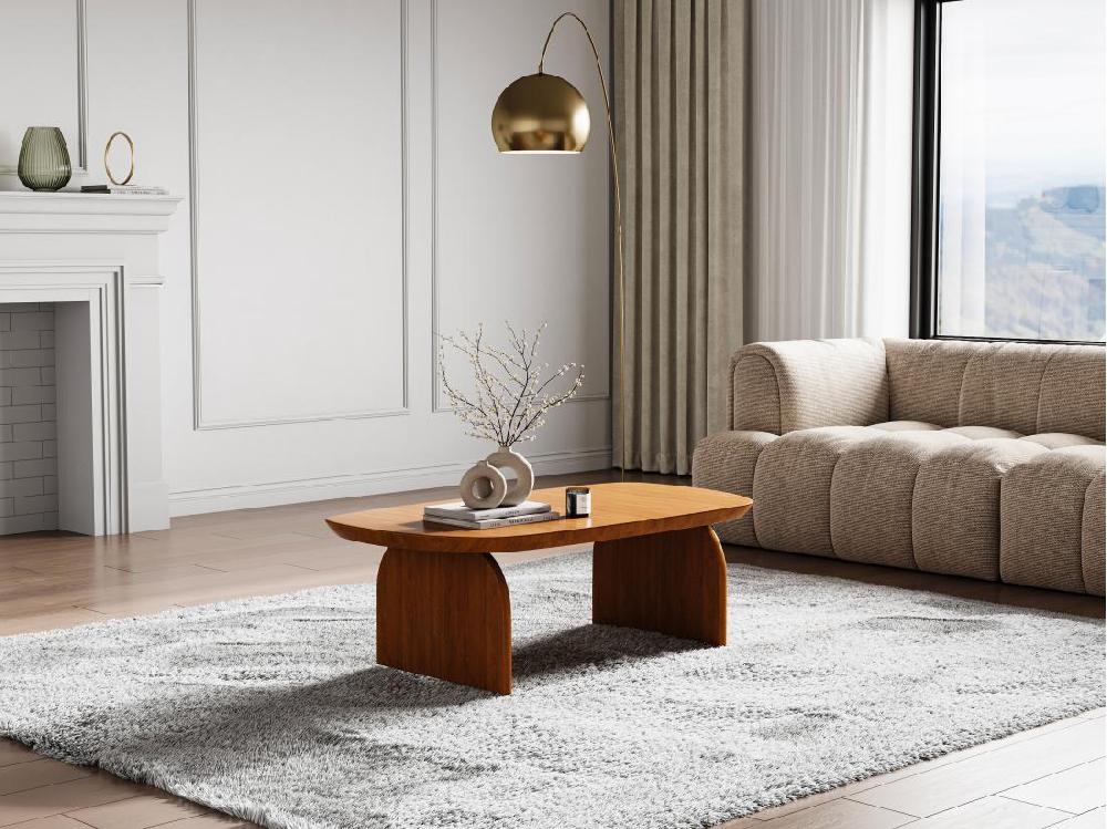 vente unique Table basse en bois d'acacia - Naturel clair - YESENIA