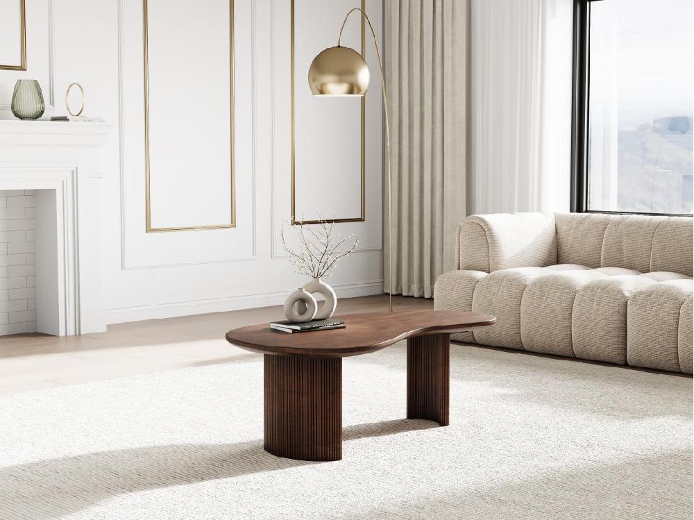 vente unique Table basse en bois d'acacia - Naturel foncé - TAMENIA de Maison Céphy