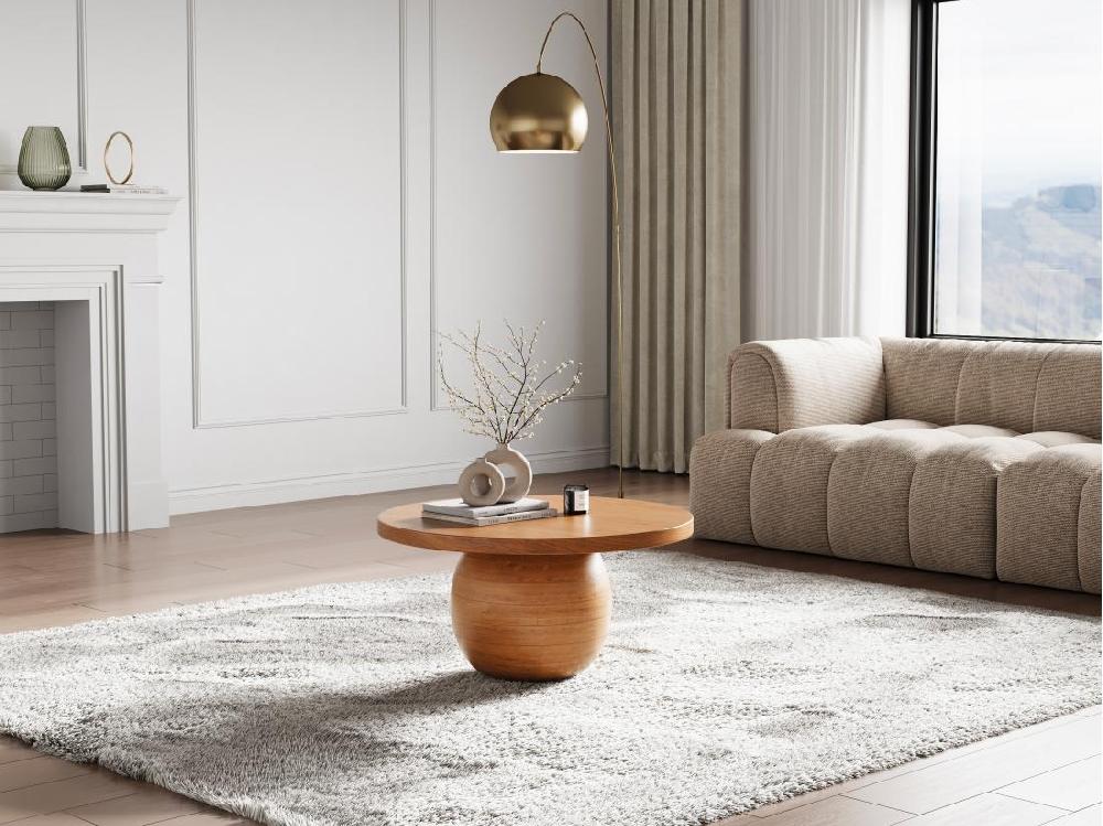 vente unique Table basse en bois de manguier - Naturel clair - SELVINA