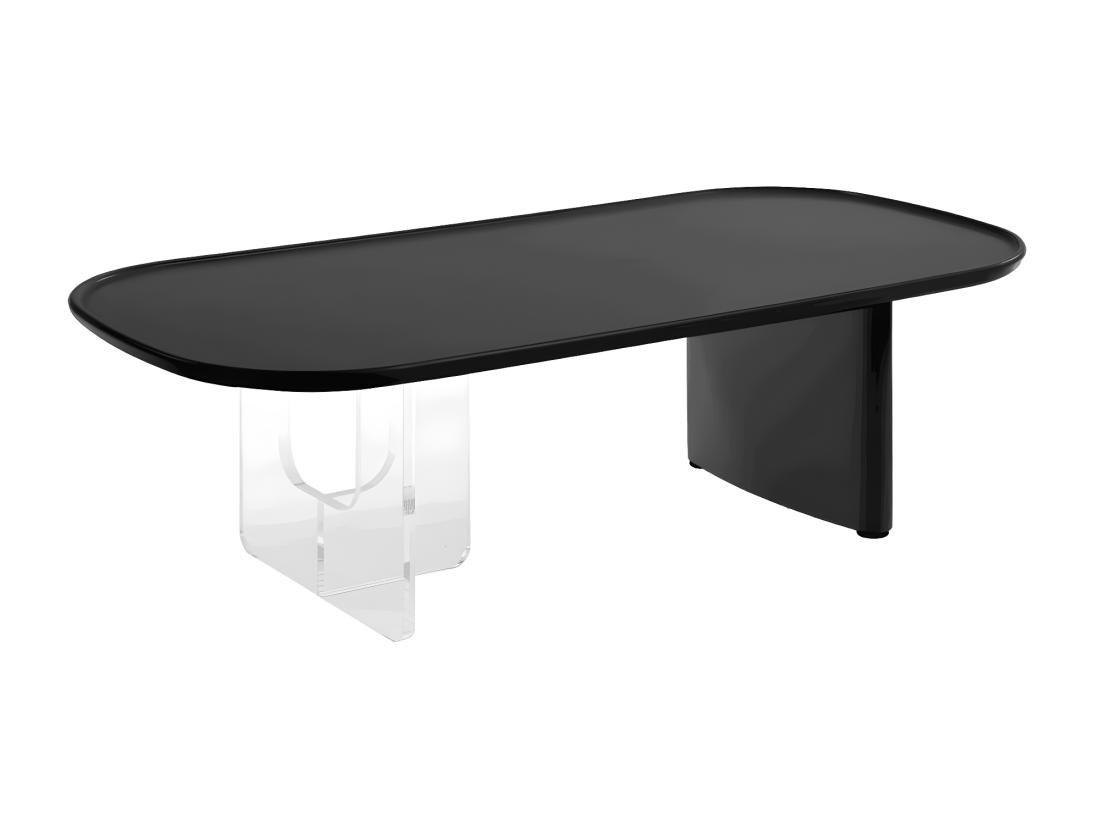 Vente Unique Table Basse En MDF Et Acrylique - Noir Et Transparent - RASIA De Pascal Morabito