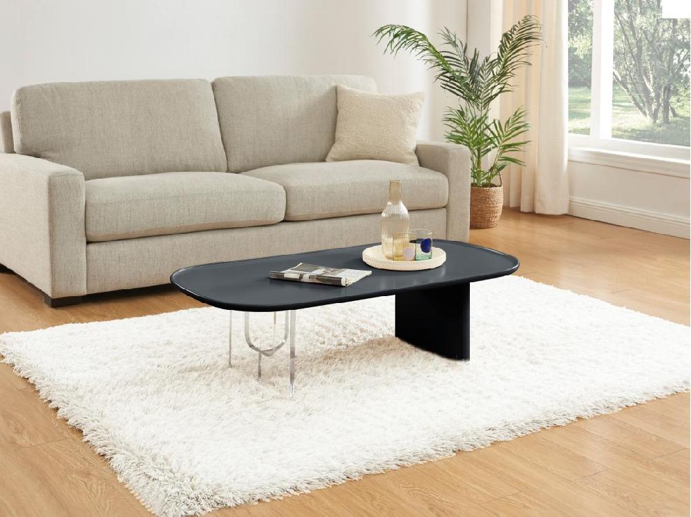 vente unique Table basse en MDF et acrylique - Noir et transparent - RASIA de Pascal Morabito