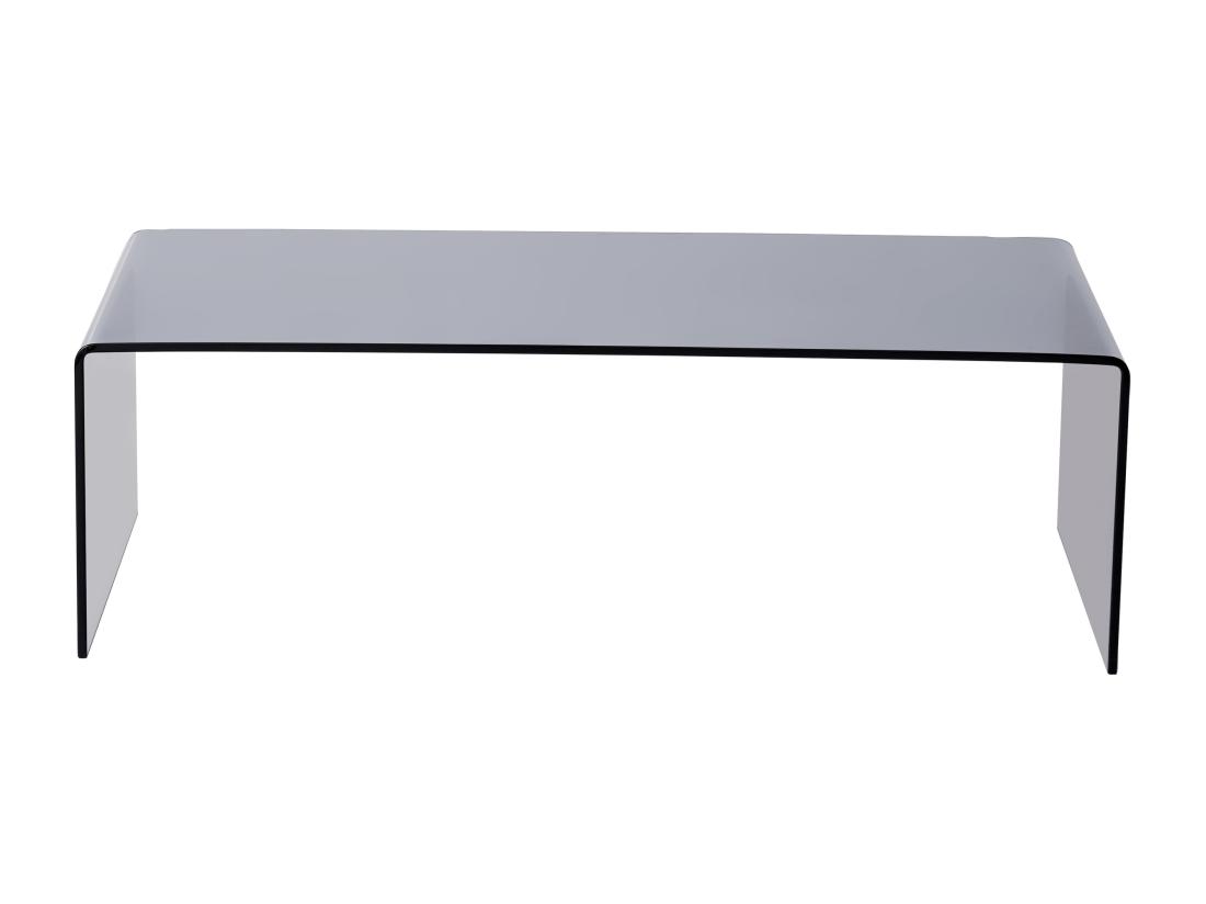 Vente Unique Table Basse En Verre Trempé Courbé Et Fumé - Noir - ALONZO