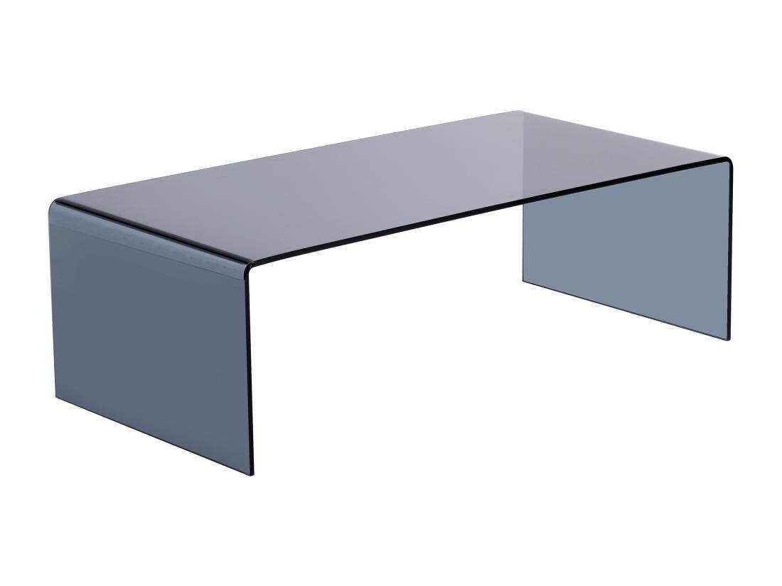 Vente Unique Table Basse En Verre Trempé Courbé Et Fumé - Noir - ALONZO