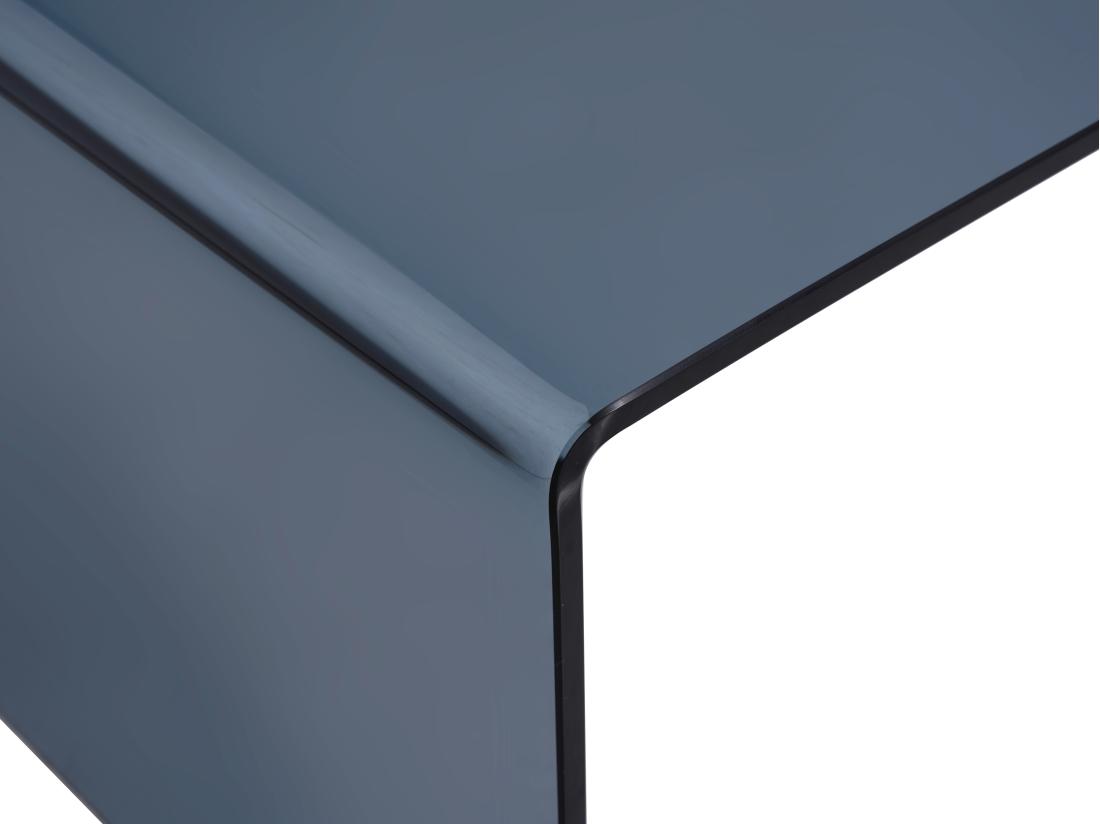 Vente Unique Table Basse En Verre Trempé Courbé Et Fumé - Noir - ALONZO