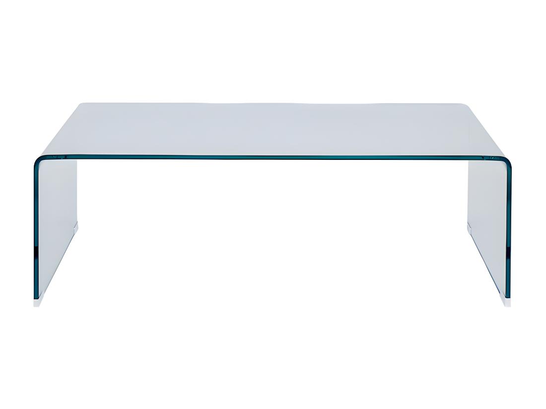 Vente Unique Table Basse En Verre Trempé Courbé - Transparent - ALONZO